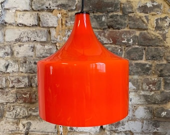 Vintage orange Opalin Pendelleuchte 1970 - Retro Pop Glasleuchte - Original Pendelleuchte - 70er Jahre Design - Midcentury Modern