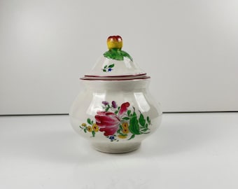 Azucarero de loza vintage KG Lunéville Réverbère, azucarero antiguo con tapa, decoración de mesa de estilo rústico chic, vajilla francesa, regalo, artículo de colección.