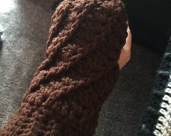 Gants sans doigts crochetés à la main.  Une taille s'adapte le plus