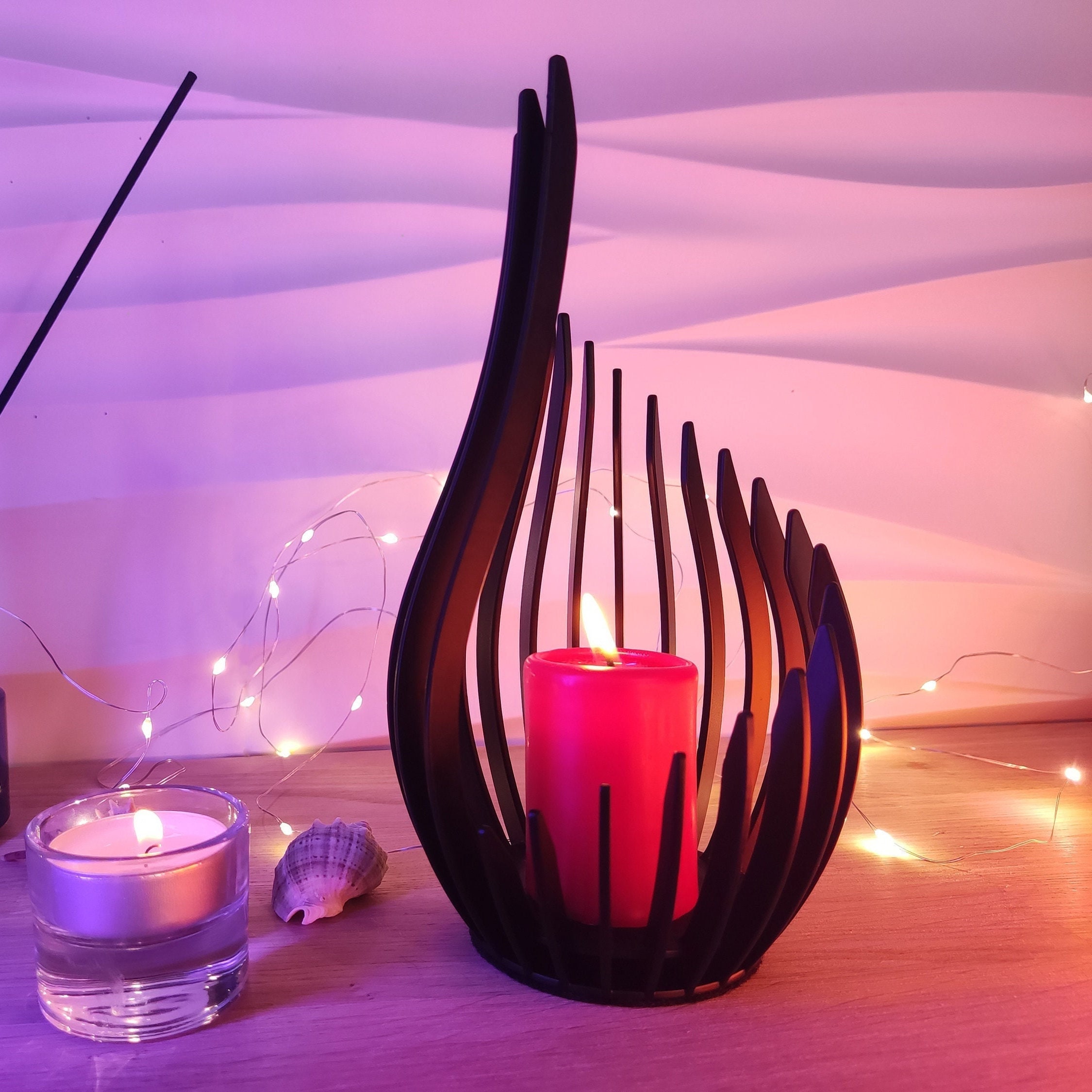 Compre Candelero De Metal Negro Candelabro De Vela De 5 Brazos