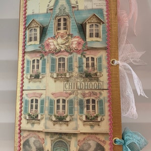 Tall Slim Paper  Doll House Fun Handmade Journal