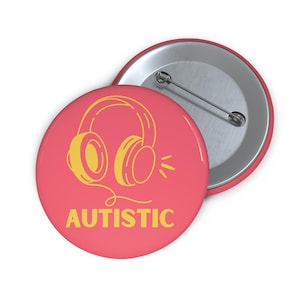 Autistic Headphones Pin – Sensory-Friendly Badge for Autism Pride & Neurodivergent Advocacy - Sunflower Lanyard Accessory