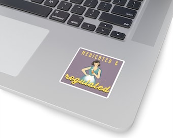 Bewustzijn van geestelijke gezondheid vierkante stickers "medicinaal en gereguleerd"