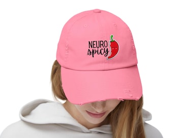 Neurospicy Distressed Cap - Acceptance & Awareness hat, Unisex Baseball Cap, Neurodivergent