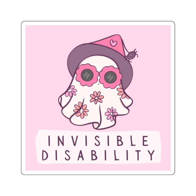 Invisible Disability Spooky Cute Ghost Sticker: ADHD Autism Depression ...