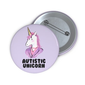 Autistic Unicorn Pin – Cool Pastel Badge for Autism Pride & Neurodivergent Advocacy - Sunflower Lanyard Accessory