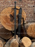 Handmade Black Viking Sword Replica: Carbon Steel Medieval Sword with Leather Scabbard product logo