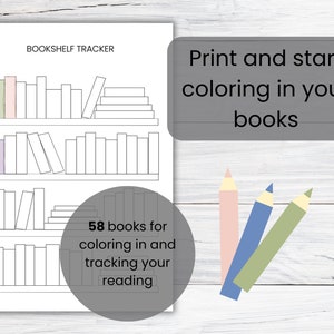 Printable Bookshelf Tracker, Reading Tracker, Book Tracker, Books to ...