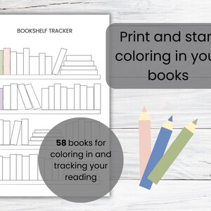 Printable Bookshelf Tracker, Reading Tracker, Book Tracker, Books to ...