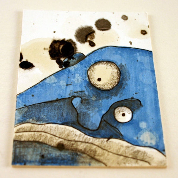 Blue Monster, Original ACEO by Aaron Butcher