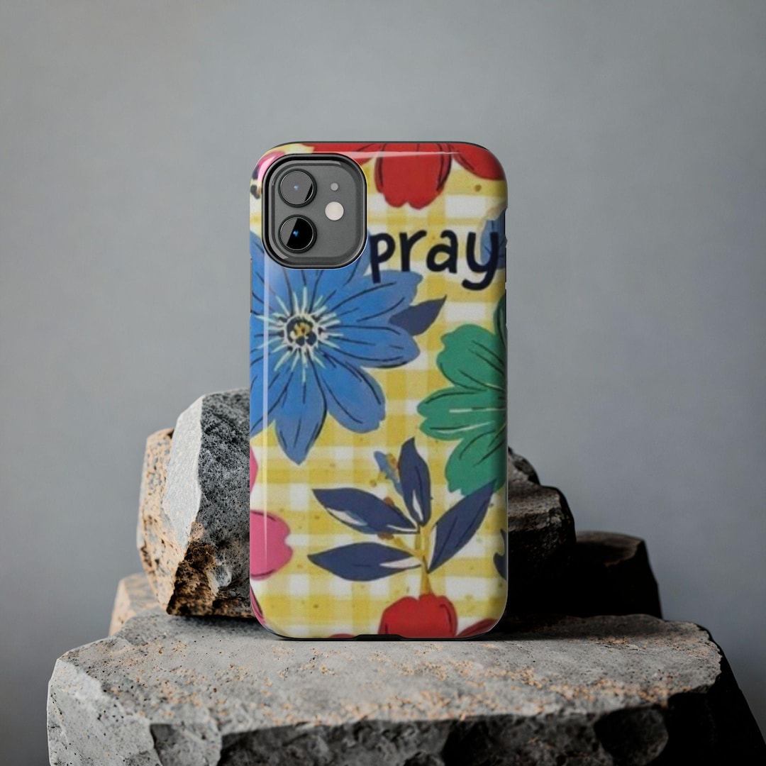 Yellow Red Blue Floral Pray Phone Case | Protective Tough Case - Etsy