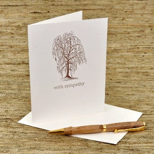 with sympathy - letterpress card