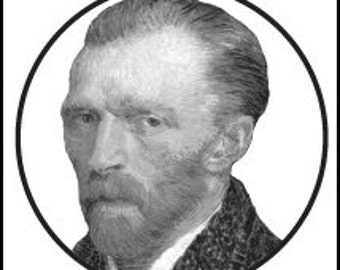 author portrait buttons - 1 inch round - Vincent van Gogh- Mix and Match Any 3