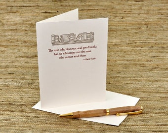 Letterpress Card - Mark Twain Quote - The man who does not read good books...