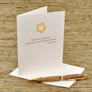 We are all in the gutter, but some of us are looking at the stars - Oscar Wilde quote - letterpress card