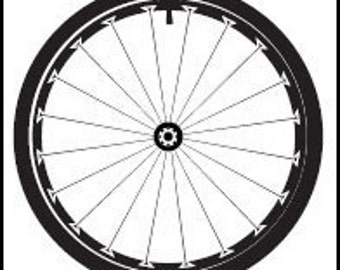 Bike Wheel Button - 1 inch round