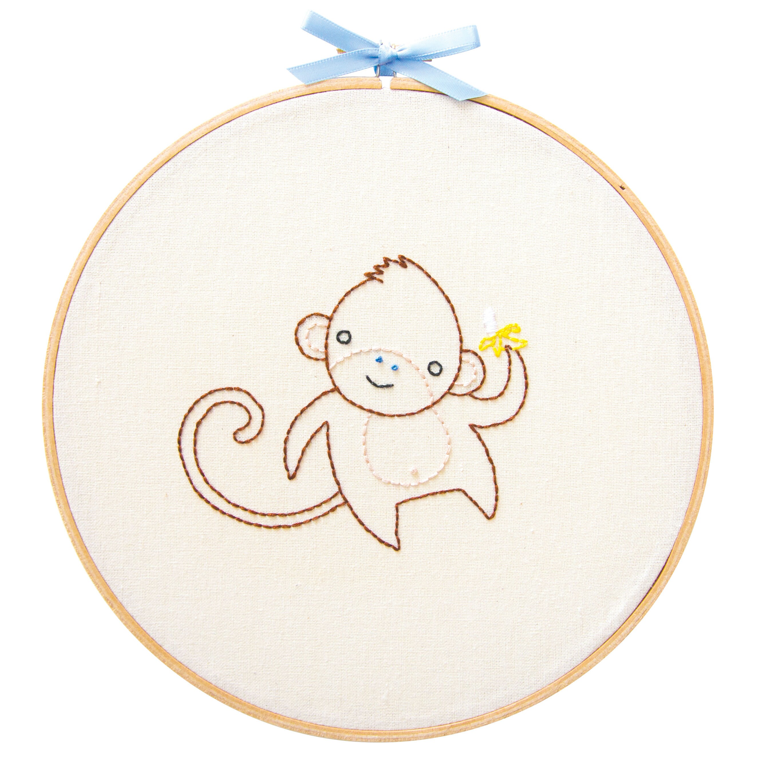 KIT embroidery monkey wall art Etsy