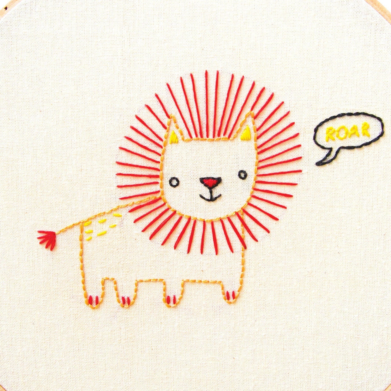 KIT embroidery lion wall art Etsy