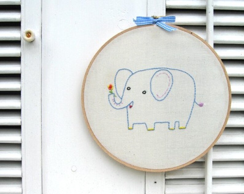 KIT embroidery elephant wall art Etsy