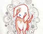 Golden puppy INSTANT DOWNLOAD PDF embroidery pattern