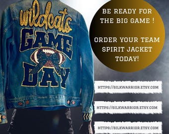 Wildcats Embellished Denim Jacket  - The Pris