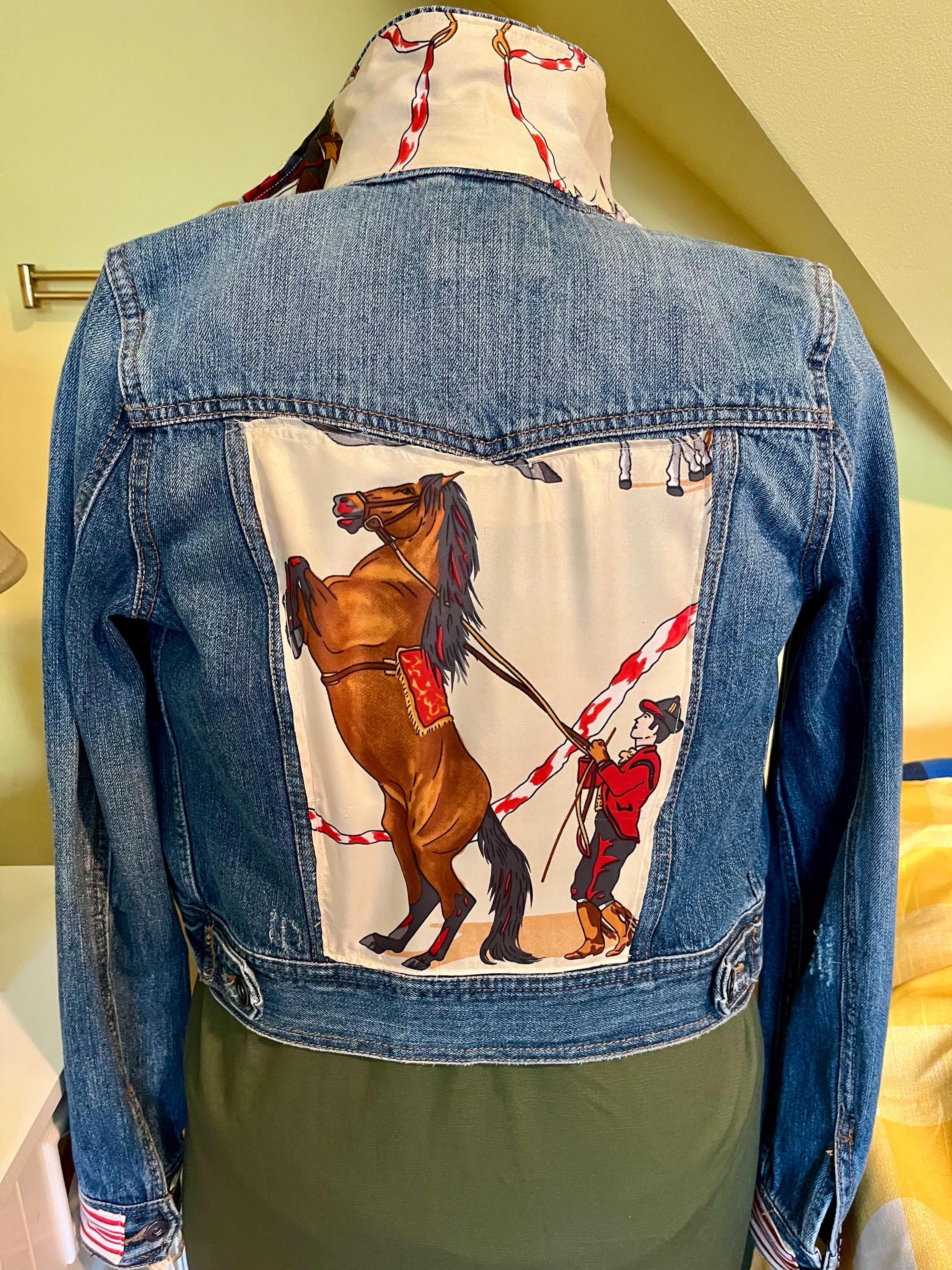 Horse Denim Jacket - Etsy Horse Denim Jacket - Etsy