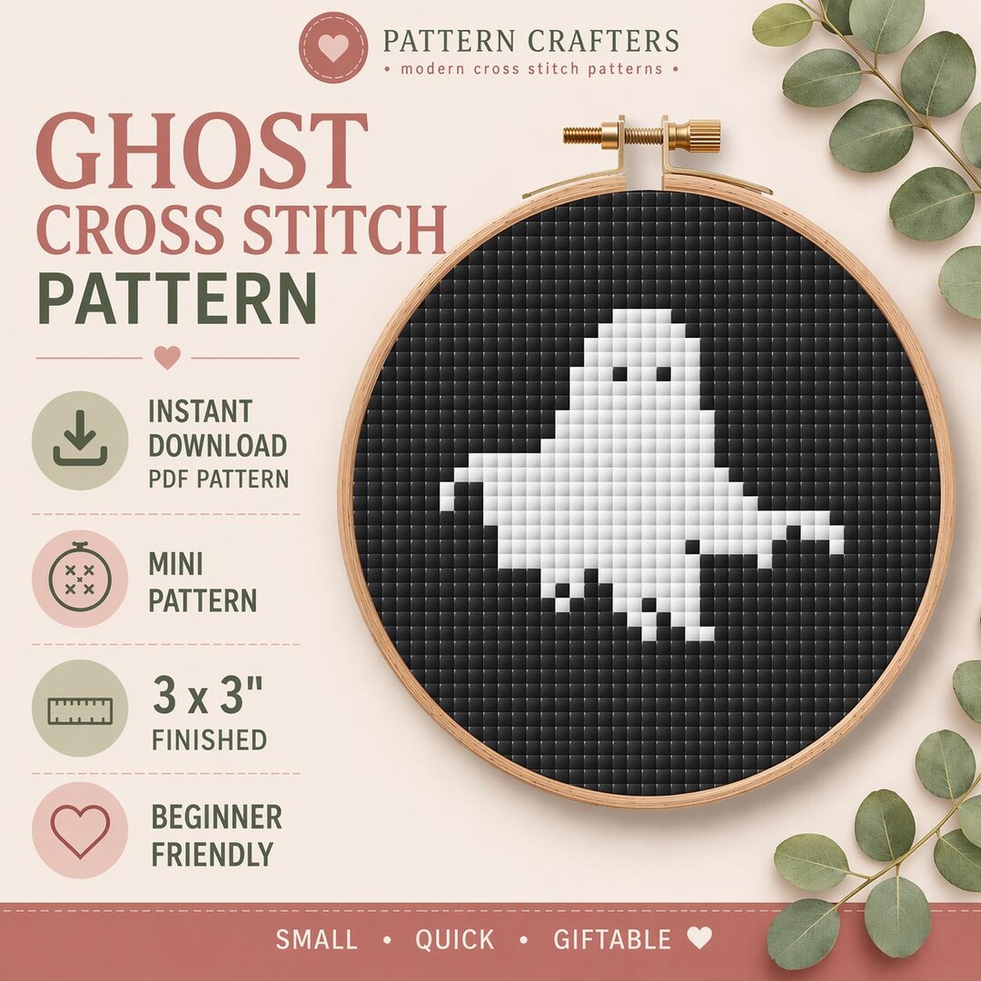 Ghost Cross Stitch Pattern PDF - Instant Download - Etsy