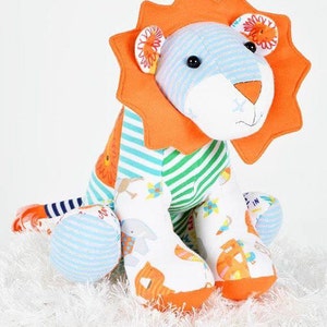 Larry Lion Toy Sewing Pattern PDF, stuffed lion pattern, stuffed animal pattern, memory toy, memory toys made with loved ones clothing, image 6