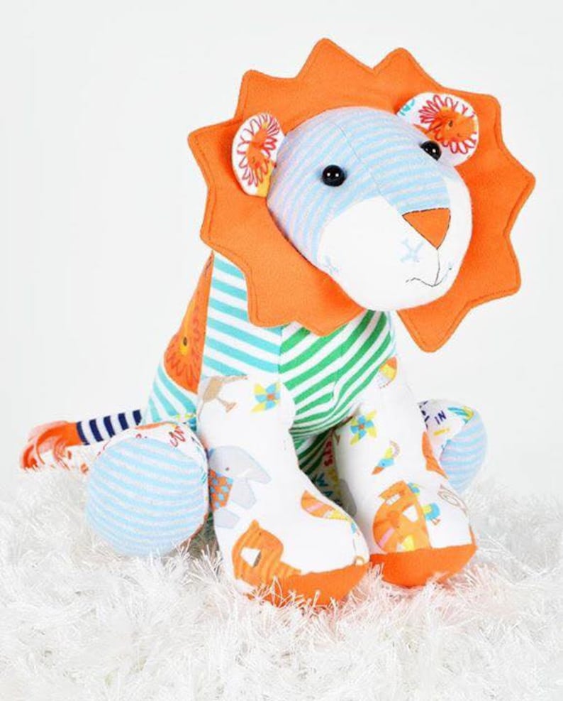 Larry Lion Toy Sewing Pattern PDF, stuffed lion pattern, stuffed animal pattern, memory toy, memory toys made with loved ones clothing, image 6