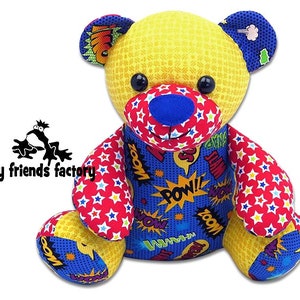 Easy Memory Bear pattern, Ben the Beginner Bear, Pattern PDF sewing pattern, how to sew a teddy bear, baby memory bear, baby memory soft toy