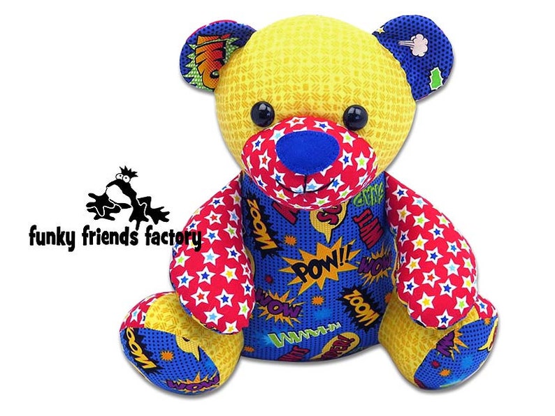 Easy Memory Bear pattern, Ben the Beginner Bear, Pattern PDF sewing pattern, how to sew a teddy bear, baby memory bear, baby memory soft toy image 1