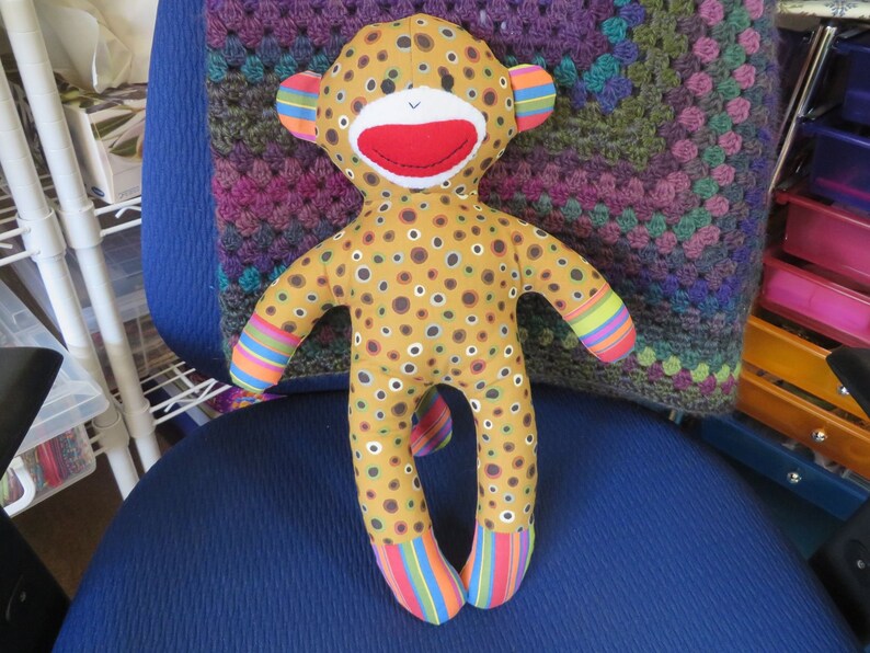 no sock sock monkey easy toy sewing pattern pdf etsy