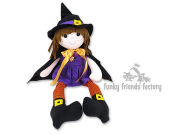 Witch Halloween Doll INSTANT DOWNLOAD Sewing Pattern PDF