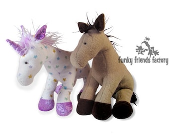 Unicorn - Horse Plush Toy Pattern PDF INSTANT DOWNLOAD