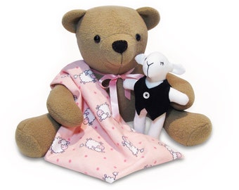 Izzy Insomniac Teddy Bear Pattern, PDF pattern, easy teddy bear sewing pattern, sew a memory bear