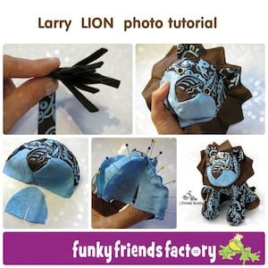Larry Lion Toy Sewing Pattern PDF, stuffed lion pattern, stuffed animal pattern, memory toy, memory toys made with loved ones clothing, image 3