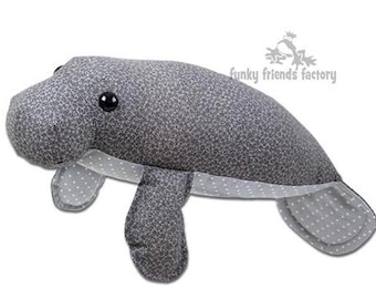 Monty the Manatee INSTANT DOWNLOAD Sewing Pattern PDF