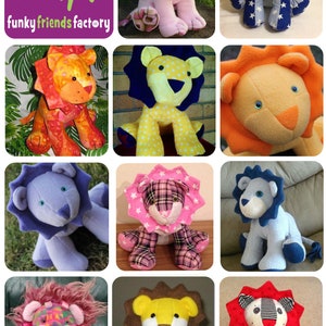 Larry Lion Toy Sewing Pattern PDF, stuffed lion pattern, stuffed animal pattern, memory toy, memory toys made with loved ones clothing, image 10