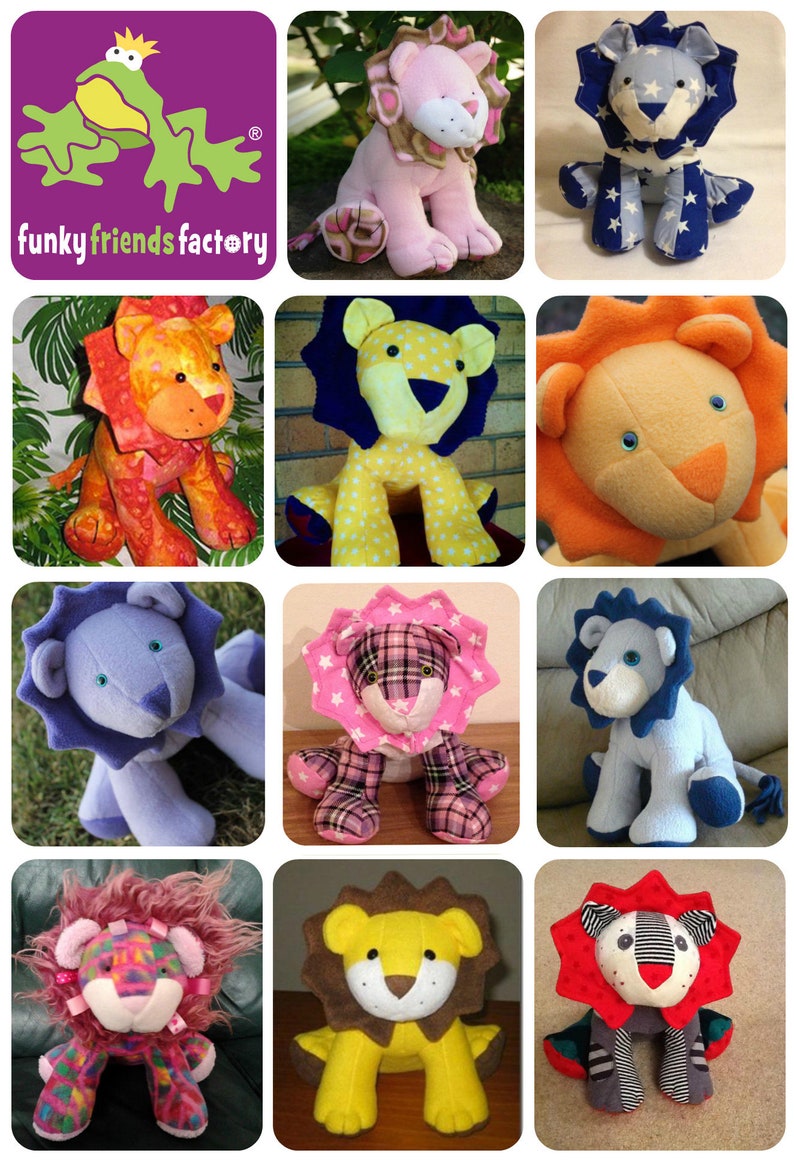 Larry Lion Toy Sewing Pattern PDF, stuffed lion pattern, stuffed animal pattern, memory toy, memory toys made with loved ones clothing, image 10