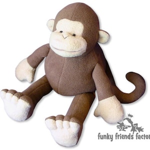 Mitch the Monkey INSTANT DOWNLOAD Sewing Pattern PDF