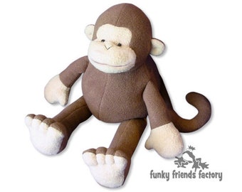Mitch the Monkey INSTANT DOWNLOAD Sewing Pattern PDF