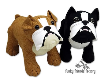 Bulldog (British and French Bulldog)  Toy Sewing Pattern PDF