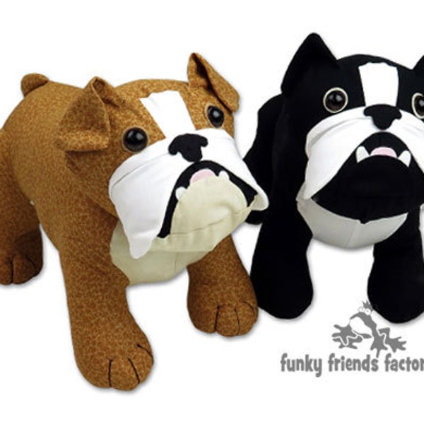 Bulldog (British and French Bulldog)  Toy Sewing Pattern PDF