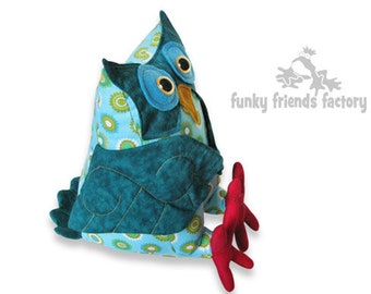 Owl plush toy sewing pattern PDF INSTANT DOWNLOAD