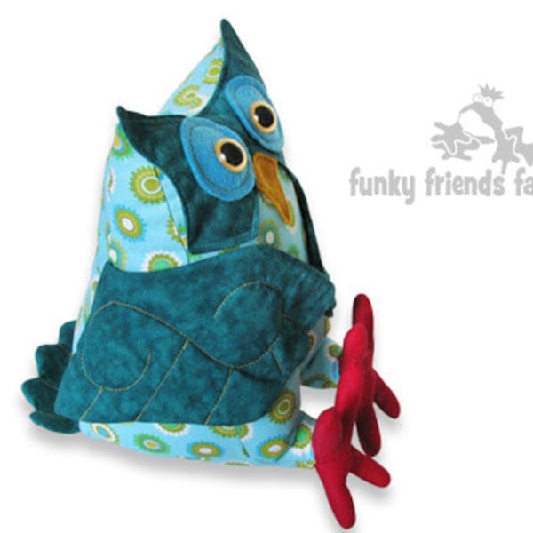 Owl plush toy sewing pattern PDF INSTANT DOWNLOAD