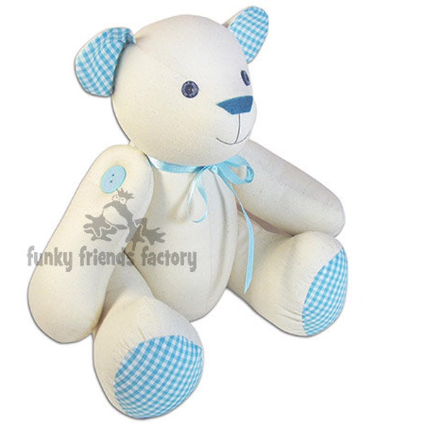 Calico Signature Bear Teddy Bear Pattern PDF, sew a memory bear, keepsake bear pattern