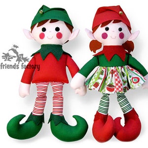 Elf Twins Christmas Doll Sewing Pattern PDF INSTANT DOWNLOAD