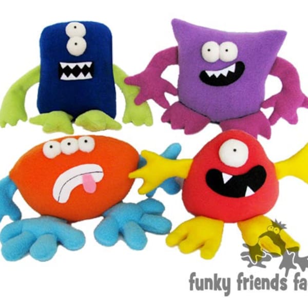 Monsters Mix and Match Plushies Easy Pattern PDF INSTANT DOWNLOAD