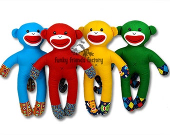 NO SOCK Sock Monkey easy toy sewing pattern PDF