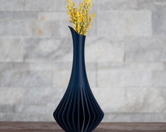 Vintage MCM Vase, Unique Textured Vases, 3D Printed Vase for Fresh or Dried Flowers and Decor Gift for Home